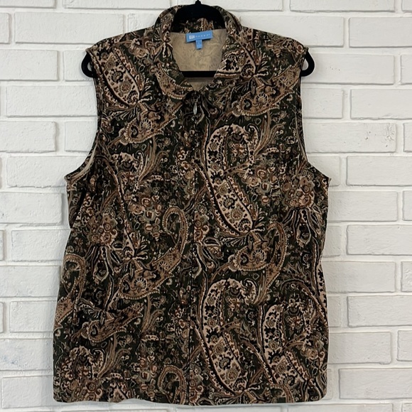 Koret Paisley Front Zip Boho Vest Size 1XL #411 - Picture 1 of 5